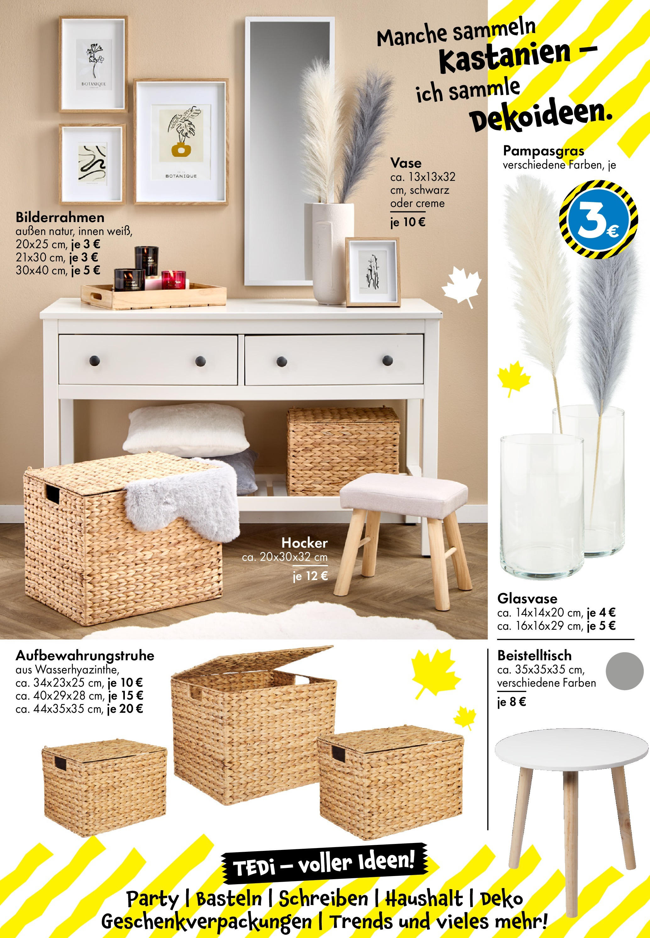 TEDi - TEDi: entdecke die neuen TEDi Trends (ab 02.10.2025) zum Blättern | Seite: 25 | Produkte: Hocker, Beistelltisch, Vase, Creme