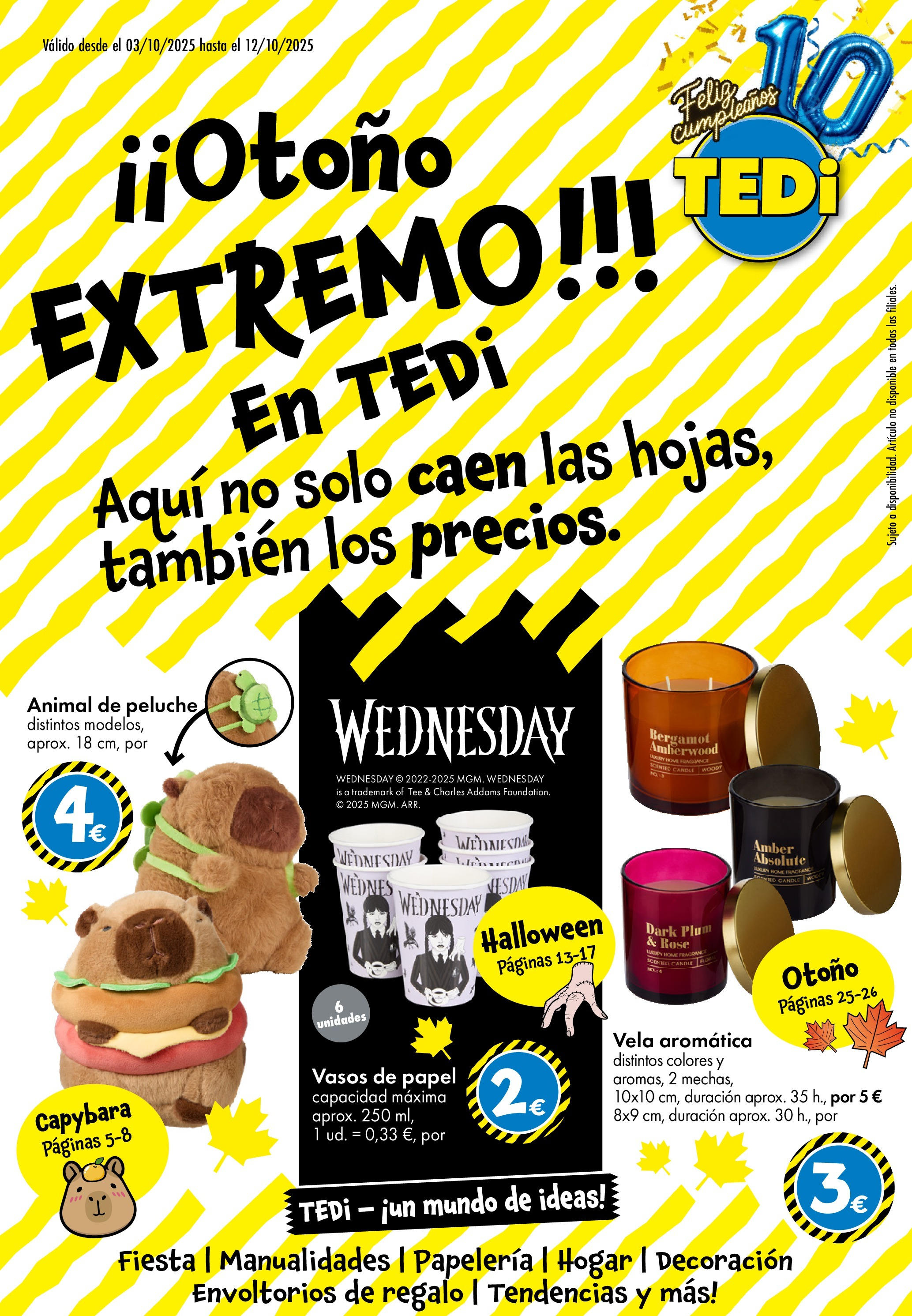 TEDi - folleto 02/10/2025 - 11/10/2025 | Página: 1 | Productos: Vasos, Vela, Vela aromática