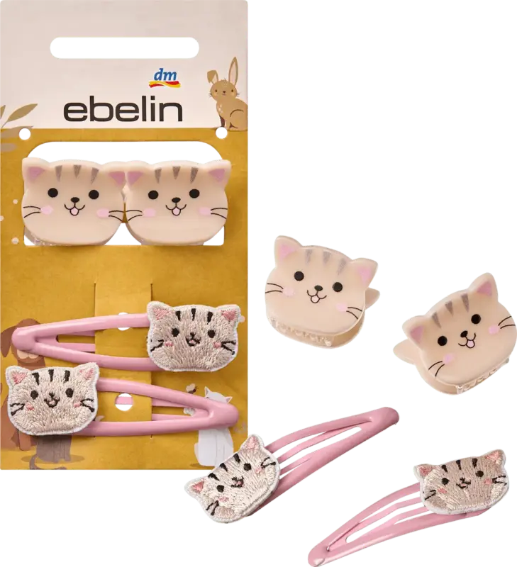 ebelin Haarclips & Haarklammern Katze, Rosa