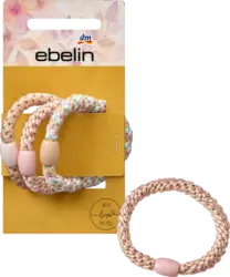 ebelin Haargummis geflochten, Pastellfarben