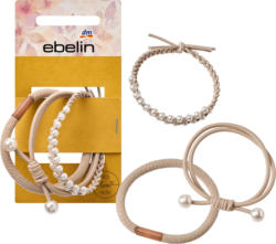 ebelin Haargummis mit Perlen, beige