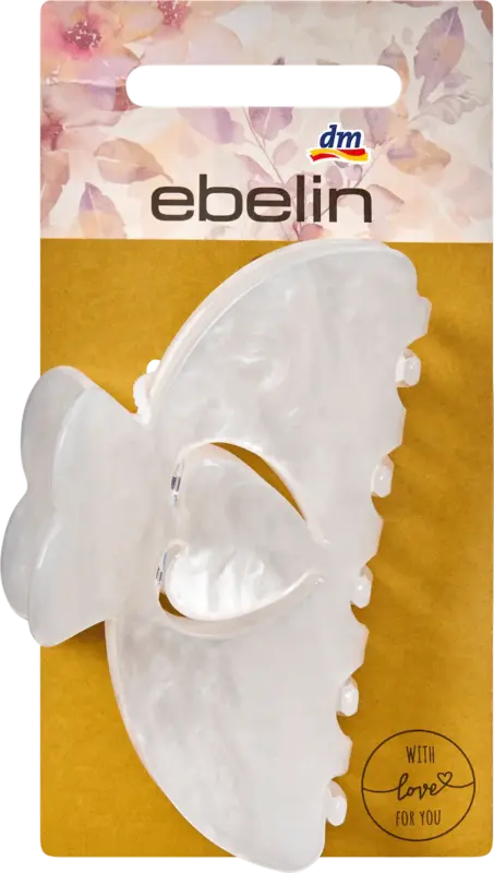 ebelin Haarklammer mit Herz, weiß