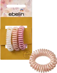 ebelin Spiralhaarhaargummis, weiß/peach/rosa