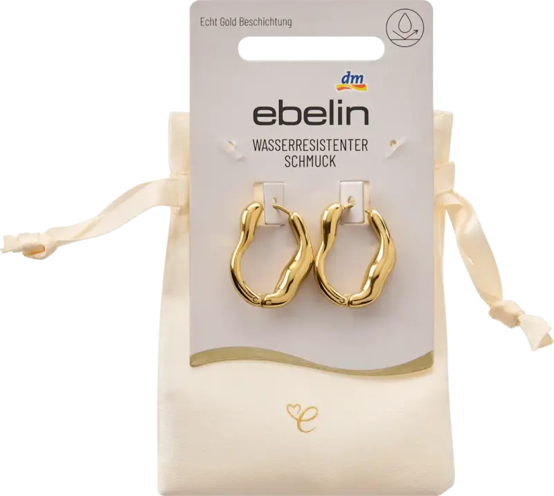 ebelin Creolen organische Form wasserfest, Gold-Optik