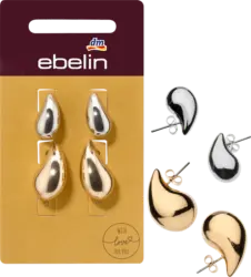 ebelin Ohrstecker Tropfenform, Gold- & Silber-Optik