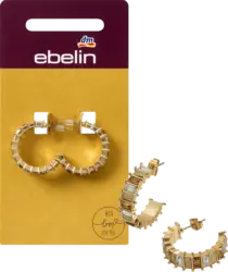 ebelin Creolen mit Strasssteinen, Gold-Optik