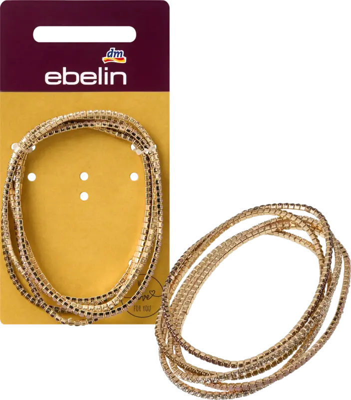ebelin Armb&auml;nder elastisch mit Strasssteinen, Gold-Optik