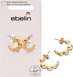 ebelin Creolen mit Bubbles recycelt, Gold-Optik