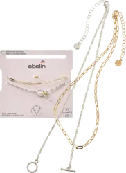 ebelin Halsketten recycelt, Silber- & Gold-Optik
