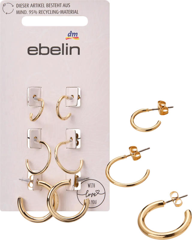 ebelin Creolen recycelt, Gold-Optik