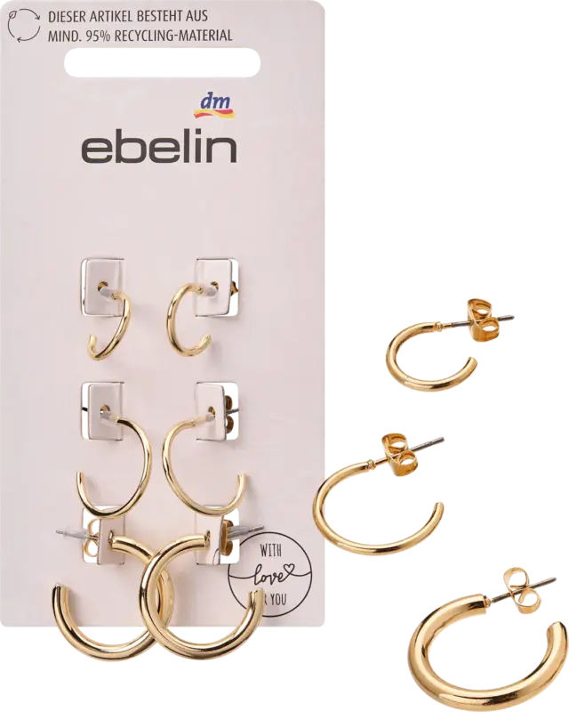 ebelin Creolen recycelt, Gold-Optik