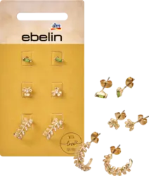 ebelin Ohrstecker Blüten, Gold-Optik