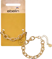 ebelin Armband Gliederkette gehämmert, Gold-Optik