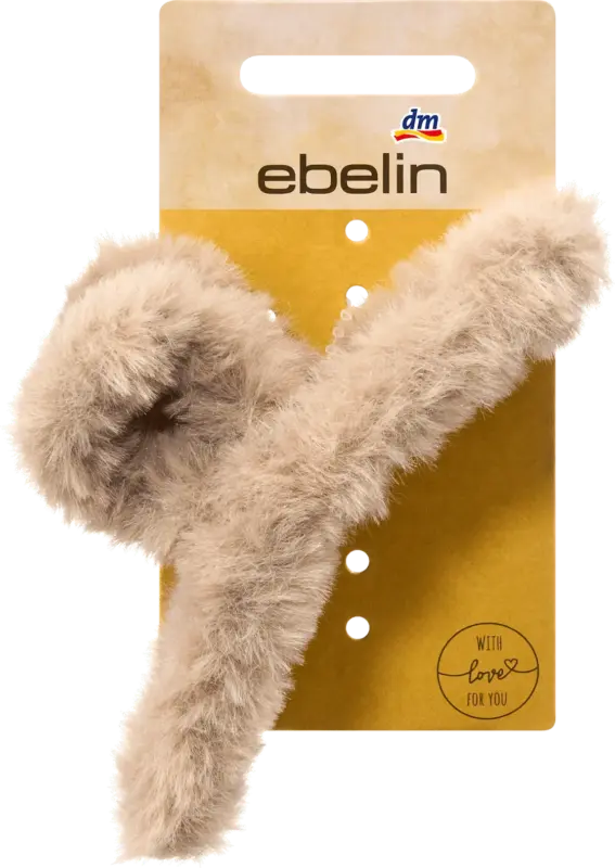 ebelin Haarklammer Loop-Form Felloptik, Beige