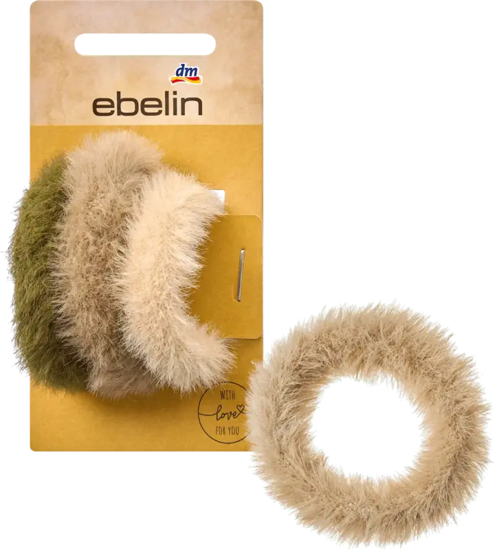 ebelin Haargummis Fell-Optik, Grün, Grau, Beige