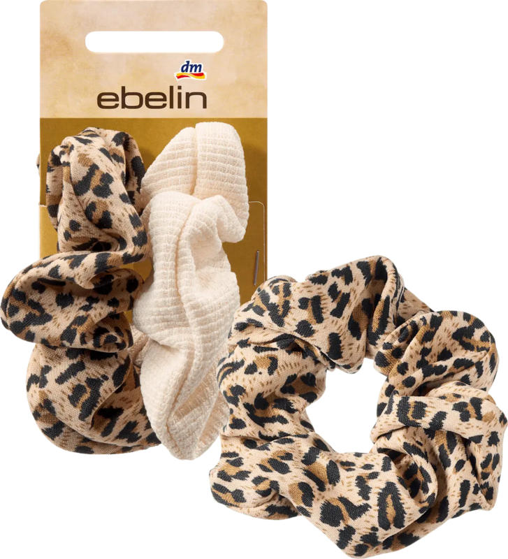 ebelin Scrunchies, Leomuster, Weiß