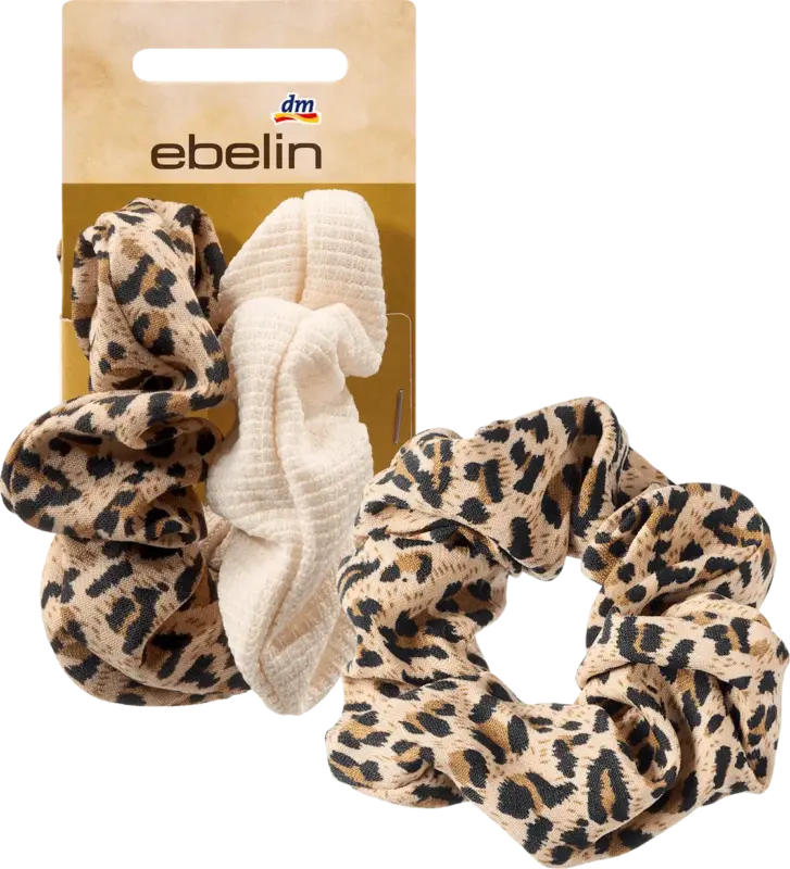 ebelin Scrunchies, Leomuster, Weiß