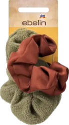ebelin Scrunchies Teddy & Satin, Grün, Rot