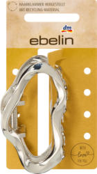ebelin Haarklammer organische Form recycelt, Silber-Optik