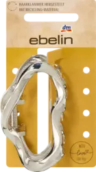 ebelin Haarklammer organische Form recycelt, Silber-Optik