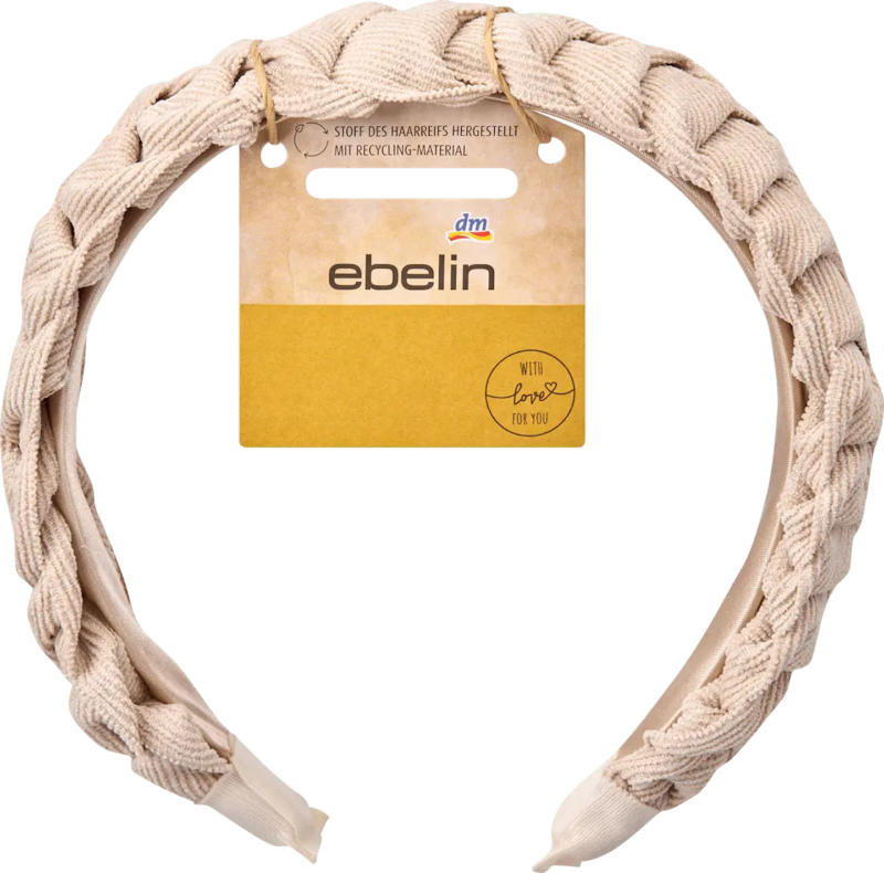 ebelin Haarreif geflochten recycelt, Creme