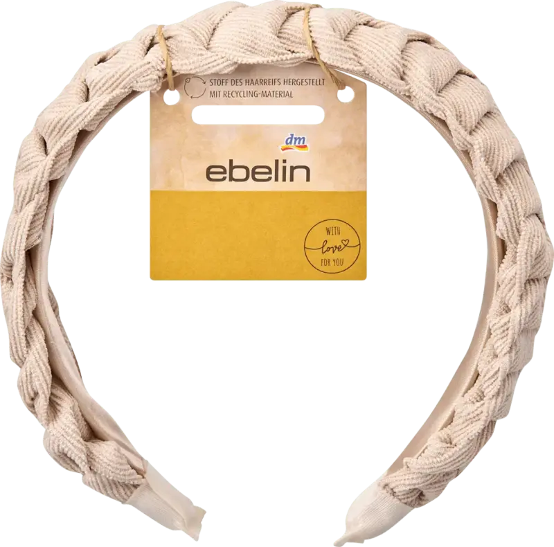 ebelin Haarreif geflochten recycelt, Creme