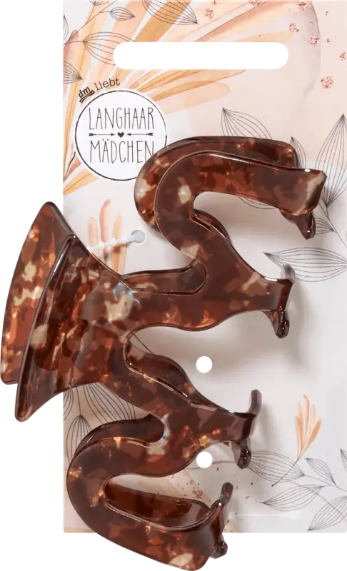 Langhaarm&auml;dchen Haarklammer gewellt, Braun