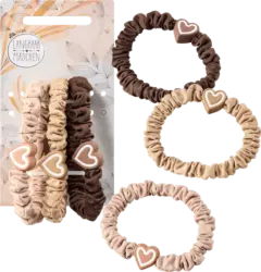 Langhaarmädchen Scrunchies gerafft mit Herz-Charm