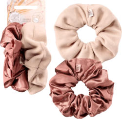 Langhaarmädchen Scrunchies, Altrosa, Beige