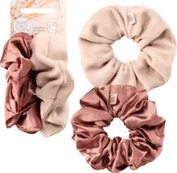 Langhaarmädchen Scrunchies, Altrosa, Beige