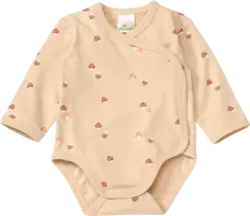 ALANA Wickelbody Langarm mit Pilz-Muster, beige, Gr. 62/68