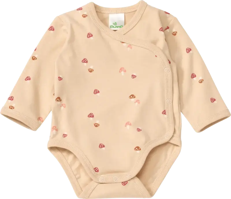 ALANA Wickelbody Langarm mit Pilz-Muster, beige, Gr. 62/68