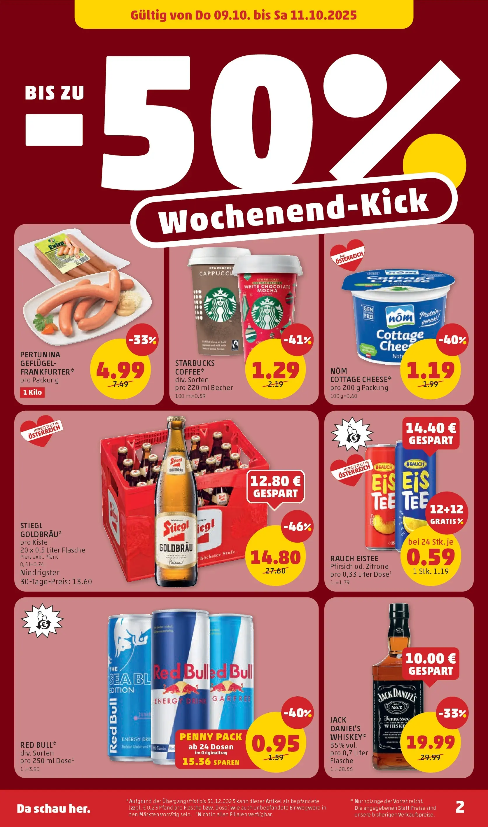 Penny Markt Flugblatt ab (09.10.2025) - Angebote, Prospekt | Seite: 2 | Produkte: Eis, Zitrone, Pfirsich, Tee
