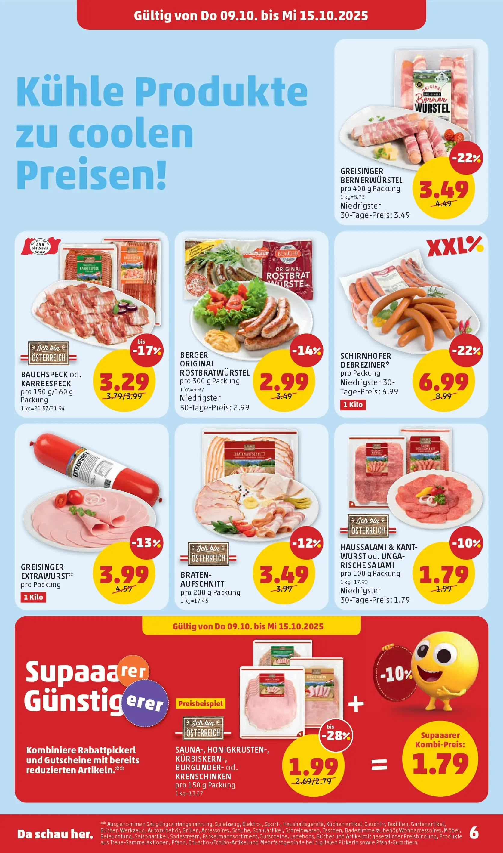 Penny Markt Flugblatt ab (09.10.2025) - Angebote, Prospekt | Seite: 6 | Produkte: Wurst, Salami