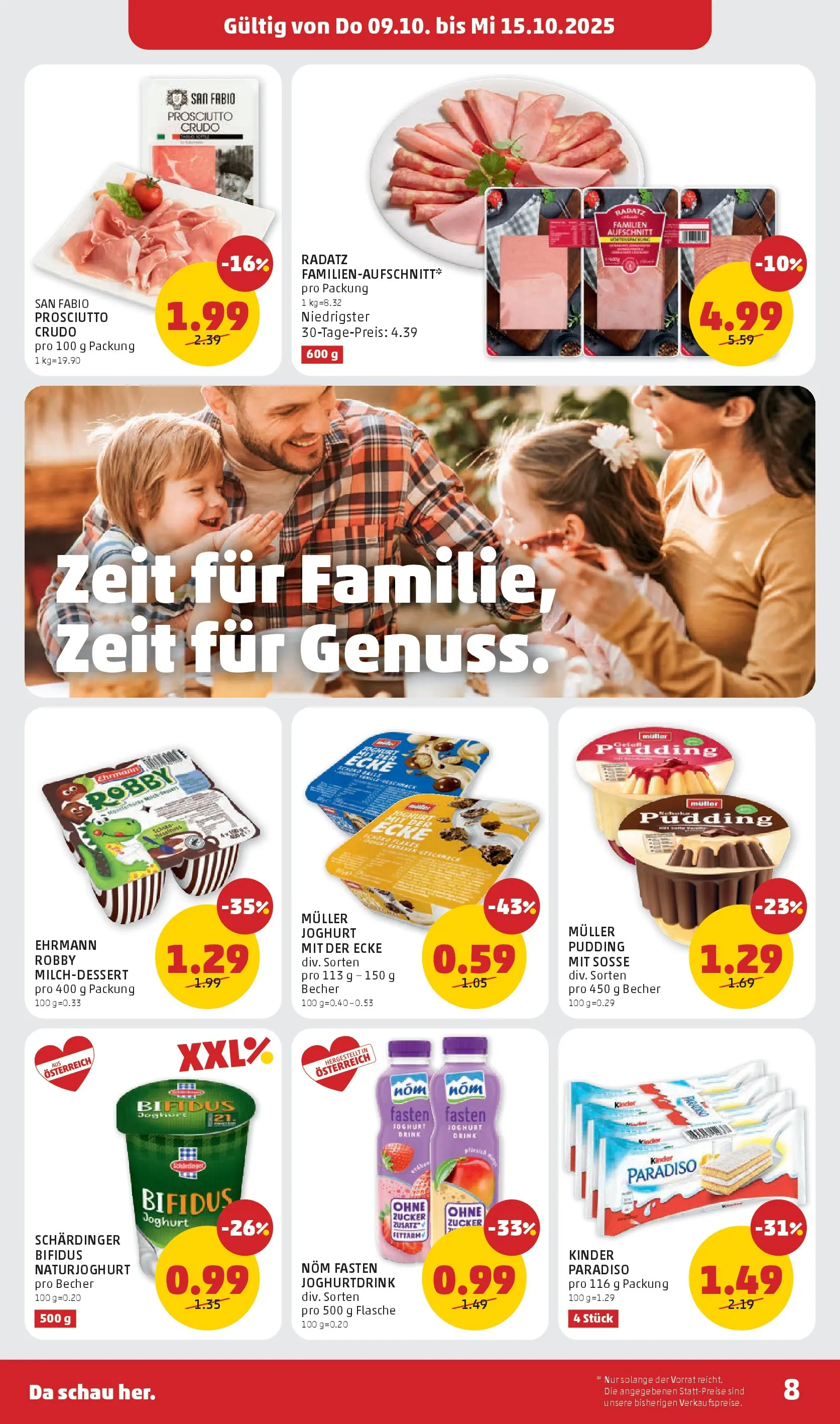 Penny Markt Flugblatt ab (09.10.2025) - Angebote, Prospekt | Seite: 8 | Produkte: Soße, Zucker, Pfirsich, Joghurt