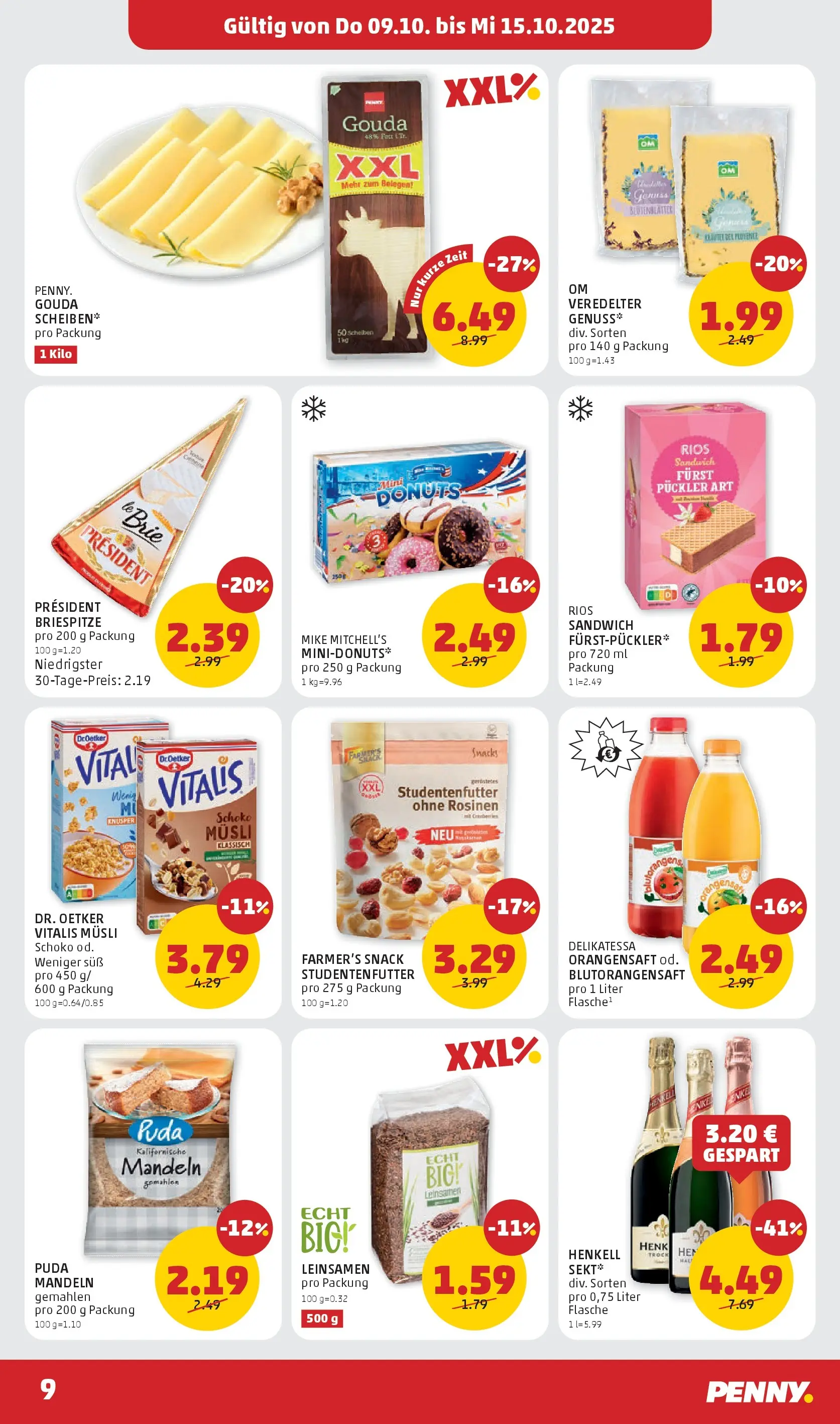 Penny Markt Flugblatt ab (09.10.2025) - Angebote, Prospekt | Seite: 9 | Produkte: Rosinen