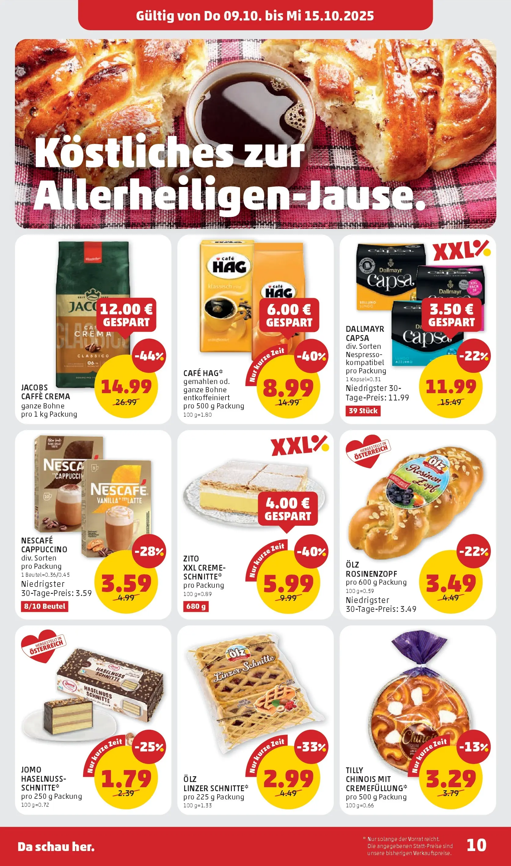 Penny Markt Flugblatt ab (09.10.2025) - Angebote, Prospekt | Seite: 10 | Produkte: Rosinen, Creme