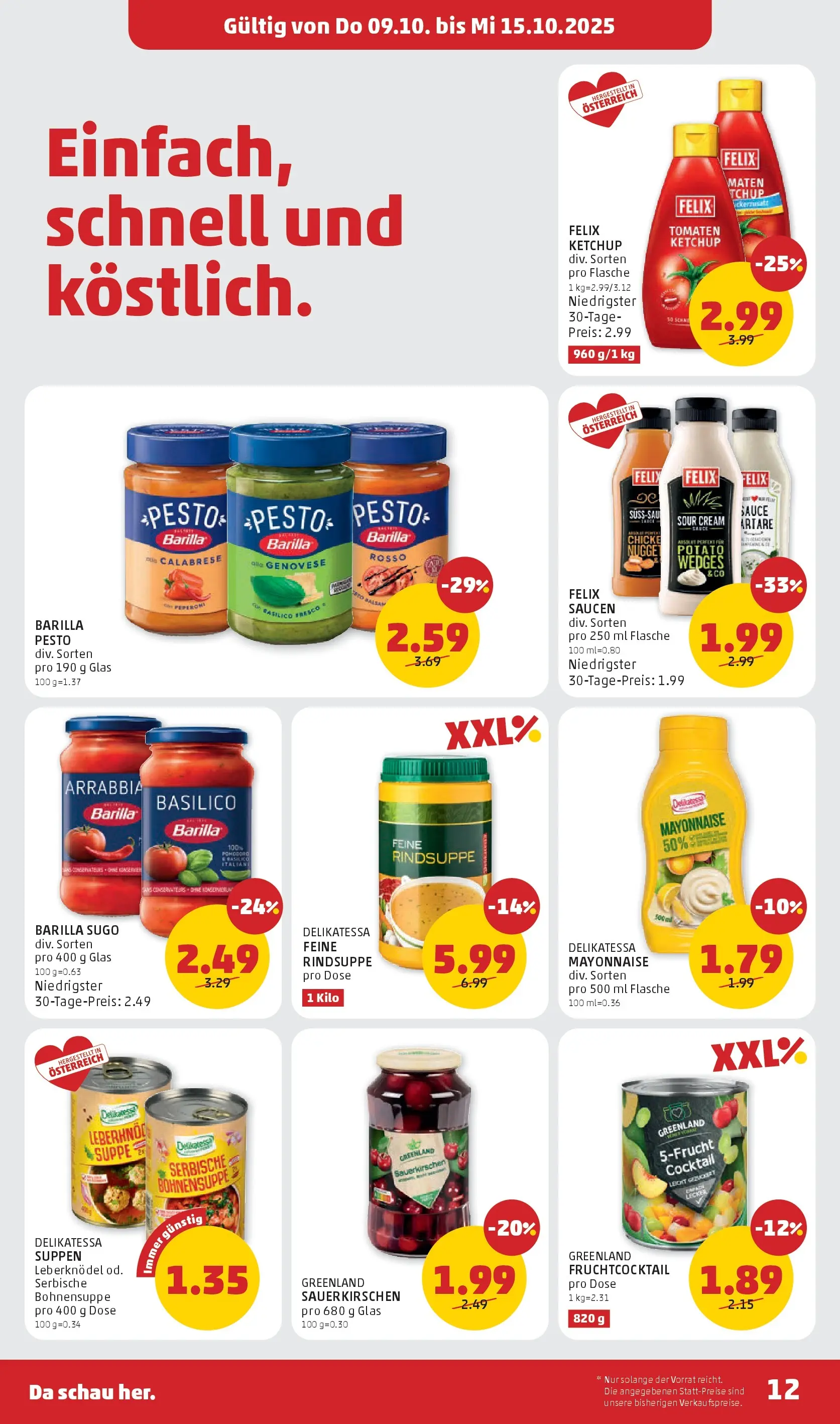 Penny Markt Flugblatt ab (09.10.2025) - Angebote, Prospekt | Seite: 12 | Produkte: Ketchup, Mayonnaise, Tomaten