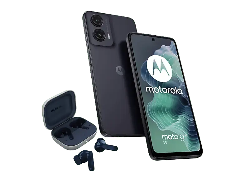Motorola Moto G35 5G inkl. Buds Starlight Blue, 128 GB, Midnight Black, Dual SIM