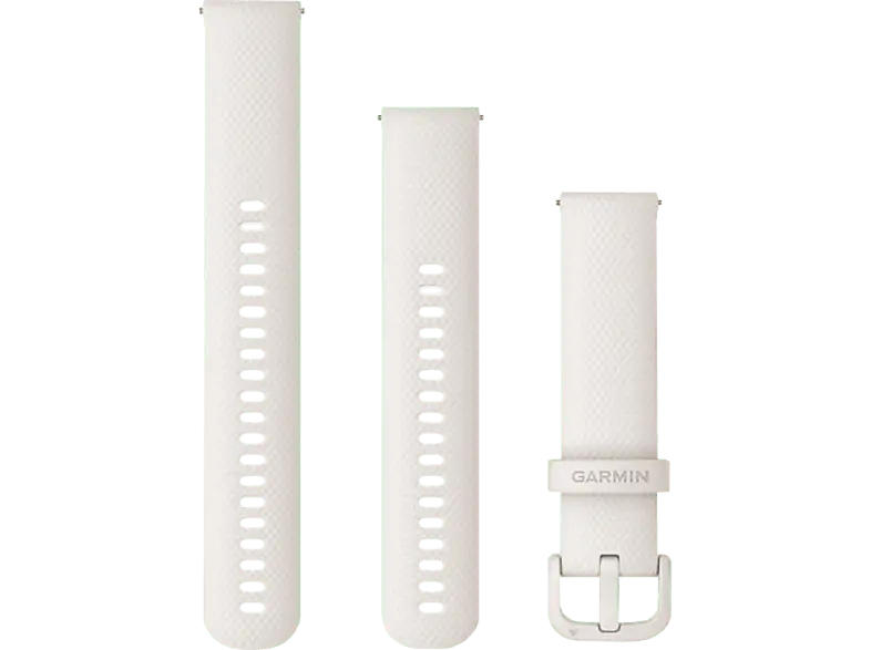 Garmin Schnellwechsel-Armband 20mm, Silikon, Weiß/Silber