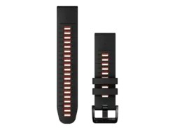 Garmin Uhrenarmband QuickFit® 22mm, Silikon, Schwarz/Flammenrot