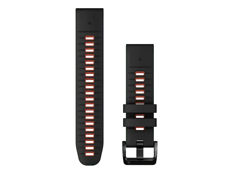Garmin Uhrenarmband QuickFit® 22mm, Silikon, Schwarz/Flammenrot