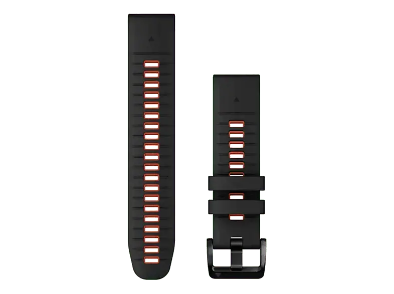 Garmin Uhrenarmband QuickFit® 22mm, Silikon, Schwarz/Flammenrot