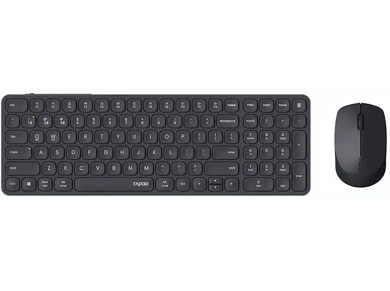 RAPOO 9710M Maus und Tastatur Set, kabellos, Dunkelgrau; Tastatur und Maus Set