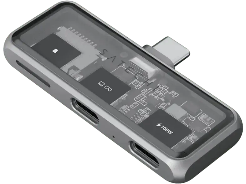 SATECHI ST-HXRSDM Mobile XR USB-C Hub mit microSD Kartenleser, Grau; Mobiler USB Hub