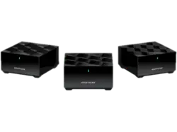 NETGEar MK73S-100EUS Nighthawk WLAN-Router, Dual-Band WiFi 6 Mesh-System, 3Gbps, Router + 2 Satelliten, 1 Jahr Armor Internetsicherheit, Schwarz