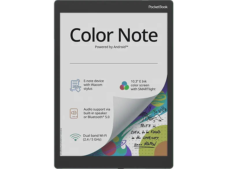 POCKETbook Color Note eBook Reader inkl. Stylus, E Ink Kaleido™ 3 Farbdisplay, 32GB interner Speicher, Bluetooth, Wi-Fi, Stormy Sea