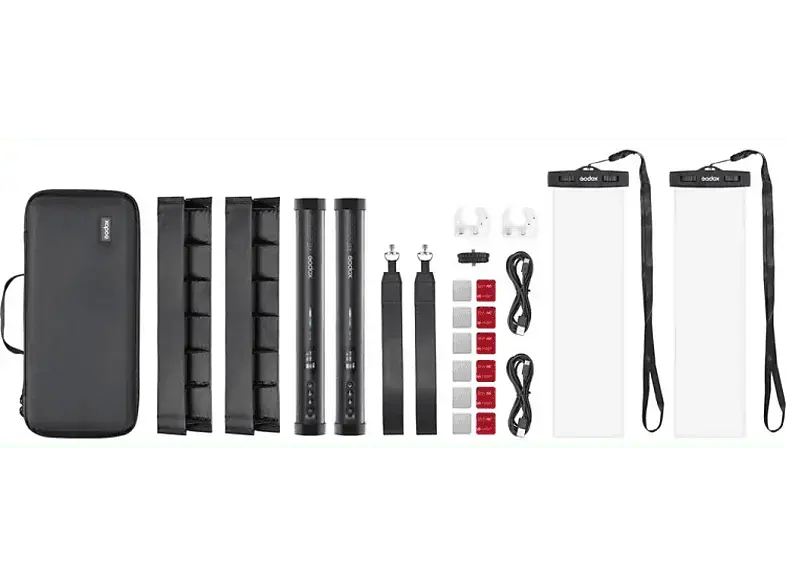 Godox LED Leuchtstab Set TL30 RGB, 2er-Set, 740Lux, 2700-6500K, 8W, Akku, Schwarz