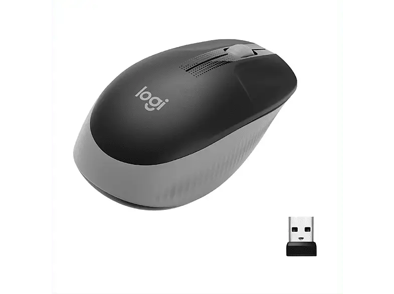 LOGITECH Maus M190 Full-Size, 1000dpi, Kabellos, USB, Mittelgrau