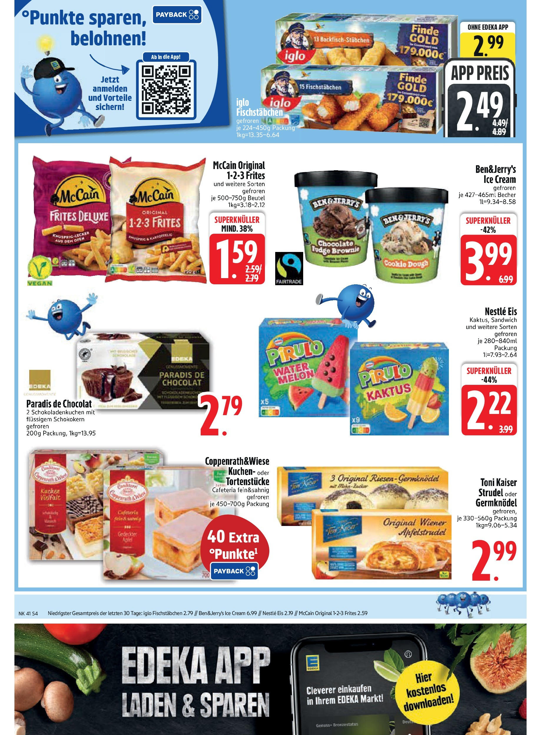 Edeka prospekt Murnau	 (ab 06.10.2025) » Angebote Online | Seite: 4 | Produkte: Iglo, Fischstabchen, Kuchen, Eis